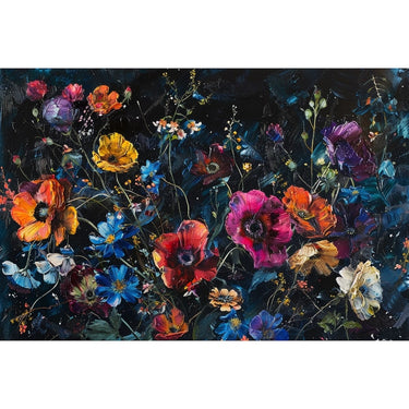 Flower Canvas on Black Background